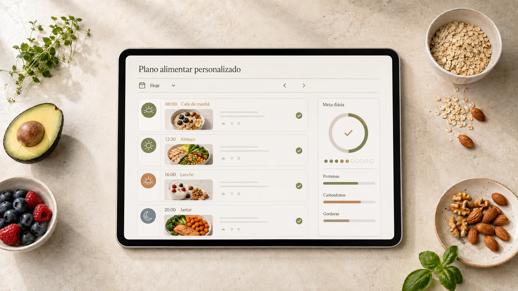 Plano alimentar personalizado elaborado após a avaliação nutricional